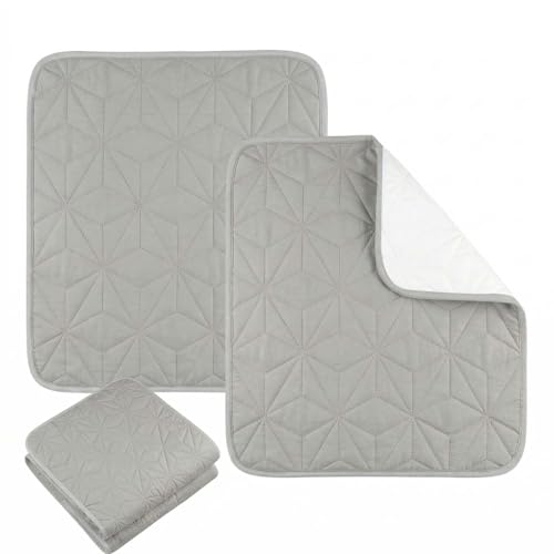 2 Pack Quilted Waterproof Pads for Bed Washable 34x36 Inch Gray - color: Gray, size: 34"x36"