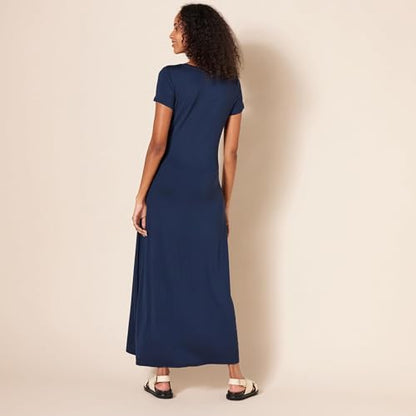 Amazon Essentials Women's Short-Sleeve Maxi Dress - color: Navy, size: Medium