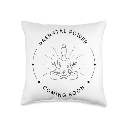 Prenatal Yoga Namaste Meditation Maternity Workout Pregnancy Throw Pillow - size: 16x16