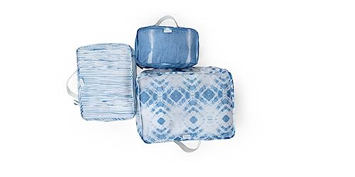 Pure Sage Packing Cubes - Sustainable Travel Essentials - Recycled Polyester Gear - Packing Cube Set - Indigo 3 Sizes