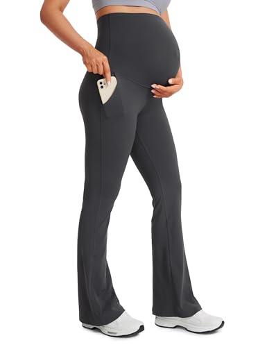 CRZ YOGA Maternity Flare Legging Pocket 29''/31''/33'' - color: Mysterious Grey, size: Medium