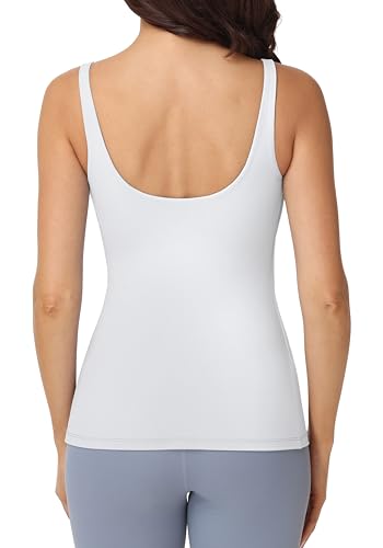 Foucome Nursing Tank Tops with Built in Bra - color: White, size: Medium