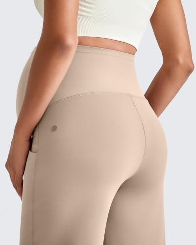 G4Free EverGoing Maternity Dress Pants Pregnancy Slacks - color: Light Khaki, size: Small
