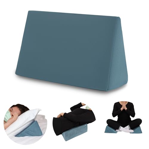 Small Wedge Pillow, Wedge Pillow for Bed Sores, Positioning Wedge - color: 1 Unit, Light Blue