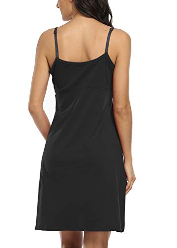 Womens Nursing Dress Maternity Breastfeeding Nightgown with Clips - size: Large
