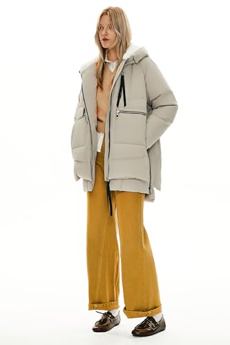 Orolay Women's Thickened Down Jacket - color: Beige, size: 3X-Large
