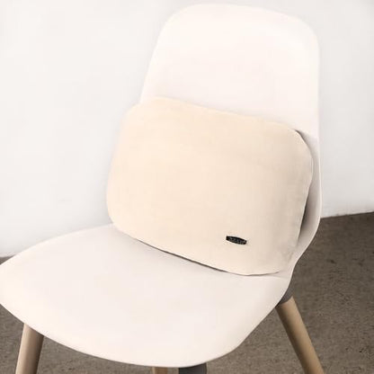 Beige Lumbar Support Pillow for Car Recliner Soft Lower Back Waist Cushion - color: Beige
