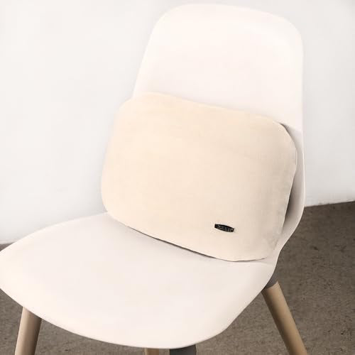 Beige Lumbar Support Pillow for Car Recliner Soft Lower Back Waist Cushion - color: Beige