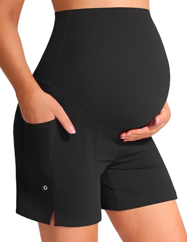 Mama Land Maternity Swim Shorts Over the Belly - color: Black, size: Small