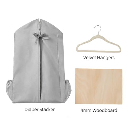 Hanging Diaper Stacker Organizer for Crib, Roomy Storage Caddy, 1PK - color: Gray