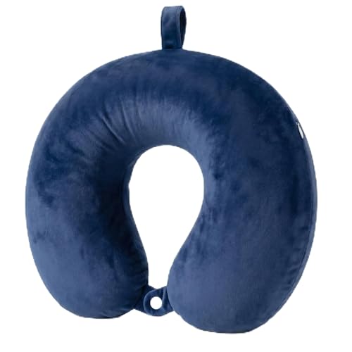 Travel Neck Pillow for Airplane with Pure Memory Foam(Dark Blue) - color: Dark Blue