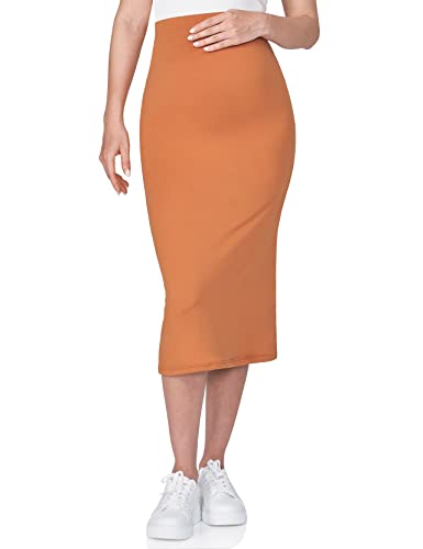 POSHDIVAH Maternity Skirt Over The Belly - color: Camel, size: XX-Large