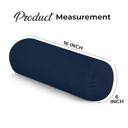 Utopia Bedding Bolster Pillow Inserts, 6x16 Neck roll Pillow, 2 Pack, Navy - color: Navy, size: 6x16 Inch (Pack of 2)