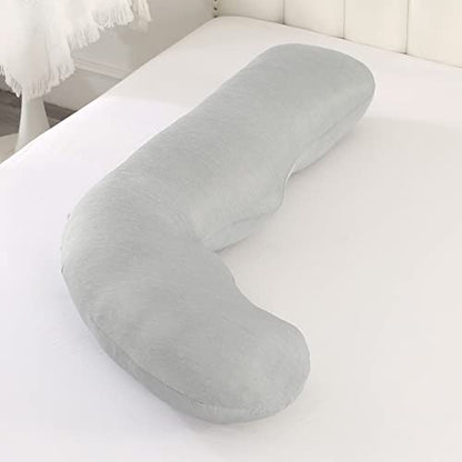 BATTOP Pregnancy Pillows for Sleeping,Maternity Pillow with Cooling Cover,Support for Belly,Hips, Legs,Pregnancy Must Haves,Side Sleeper Body Pillow - color: Cooling-grey