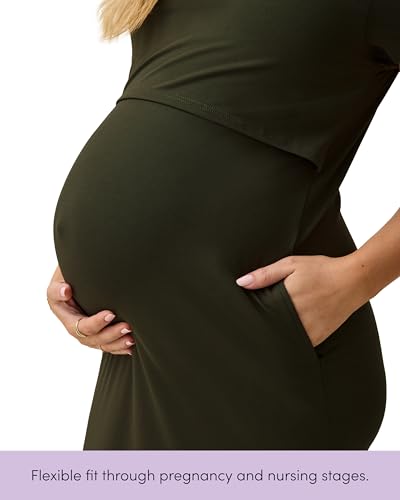 Kindred Bravely Essentials Maternity Nursing Maxi Dress for Breastfeeding - color: Thyme, size: Large