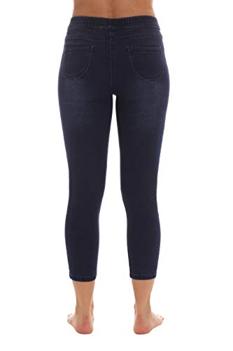 Just Love Women's Denim Wash Capri Jeggings - color: Medium Denim Capri, size: Medium