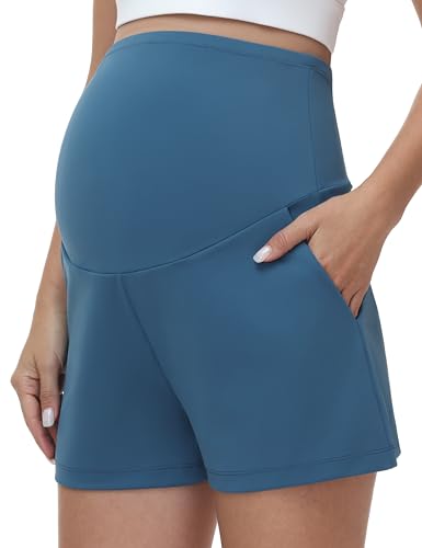 Women's Maternity Casual Shorts - color: Blue, size: Medium