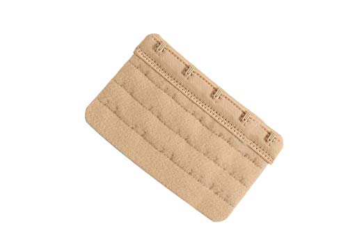 Women's Bra Extender 5 Hook Plus Size Bra Strap Extenders 3pcs-Pack - color: Beige