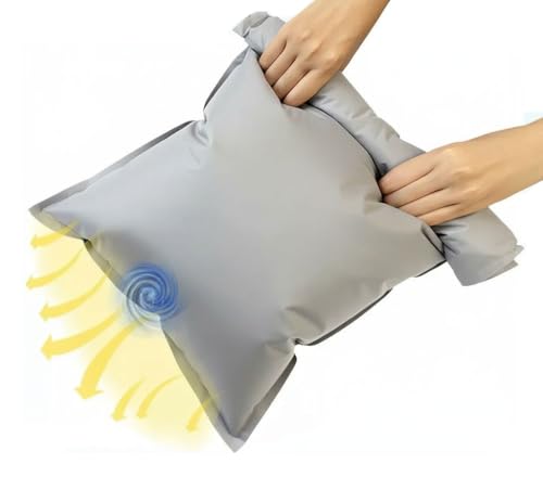 Reusable Fabric Vacuum Storage Bags, 4-Pack with 2 Sizes (Medium & Large) | Roll-Up Packing Bags for Luggage, Suitcase, Backpack | No Pump Needed