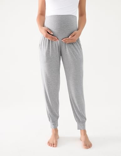 Viscose for Bamboo Maternity Loose Lounge Jogger Pants - color: Grey, size: X-Large