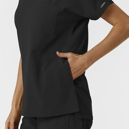 Wink Women's Women's Drop Shoulder Tunic Scrub Top - color: Black, size: X-Large