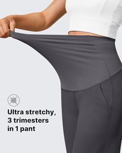 G4Free EverGoing Maternity Pants Over the Belly Pregnancy Work Trousers - color: Dark Gray, size: XX-Large