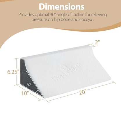 Body Positioner Wedge Pillow for Side Sleeping Support - color: White Grey
