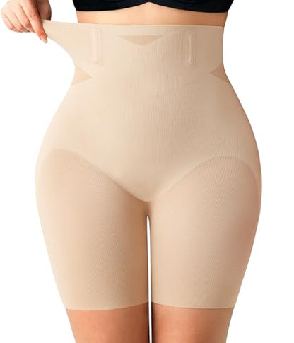 Nebility Shapewear Tummy Control High Waisted Butt Lifting Panties - color: Beige, size: Small