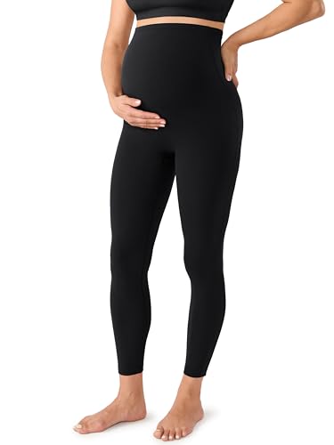 MOMANDA Seamless Maternity Leggings 25" - color: Black, size: Small