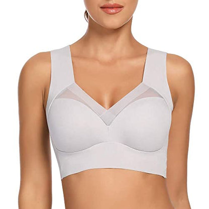 WOWENY Womens Wirefree Seamless Bras Everyday Lounge Bra Sleeping Full Coverage Pullover Bra - color: Grey-1, size: 3X-Large