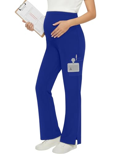 Women's Maternity Scrub Pants - color: Royal Blue, size: Small