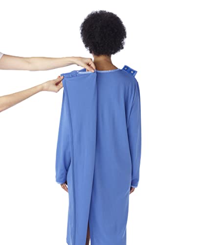 Silverts Women's Adaptive Open Back Nightgown, Assisted Dressing Sleepwear - color: Wine, size: Medium