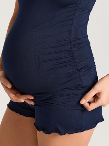 MOMANDA Modal Ribbed Maternity Tank Tops - color: Deep Ocean Blue, size: X-Small
