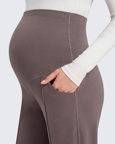 G4Free EverGoing Maternity Work Pants Tapered Ankle Pregnancy Trousers - color: Taupe, size: Medium