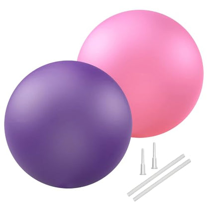 Soft Pilates Yoga Ball, Small Exercise Ball, Mini Rubber Workout Equipment - color: Purple&Pink