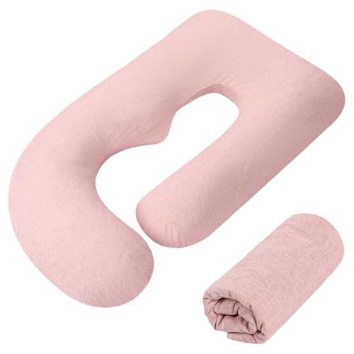 TANOFAR Pregnancy Pillow Cover J Shaped Pink (ONLY Pillowcase) - color: Pink