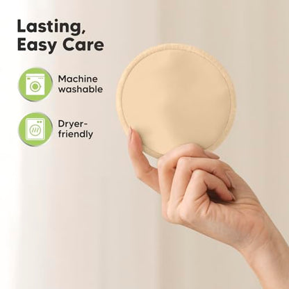 14-Pack Reusable Nursing Pads for Breastfeeding (Bare Beige, L 4.8") - color: Bare Beige, size: Large 4.8"