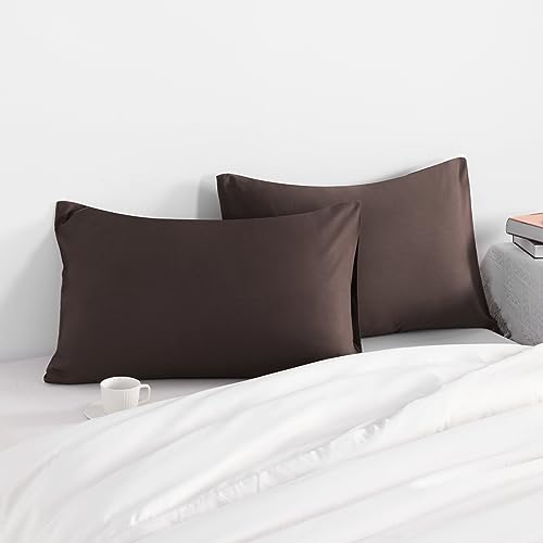 NTBAY Toddler Microfiber Pillowcases, Set of 2, Dark Brown - color: Dark Brown, size: Toddler (14"x20")