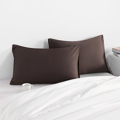 NTBAY Toddler Microfiber Pillowcases, Set of 2, Dark Brown - color: Dark Brown, size: Toddler (14"x20")