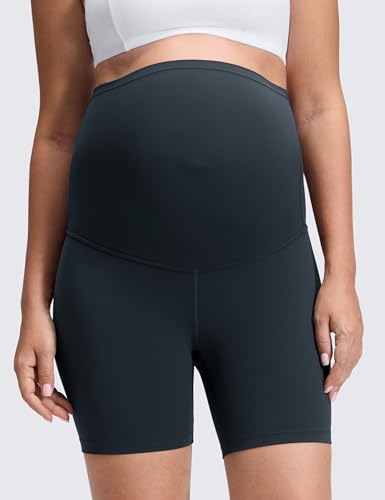 CRZ YOGA Maternity Biker Shorts 6" - color: True Navy, size: Large