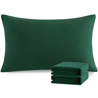 NTBAY Standard Microfiber Pillowcases, 2 Pack, 20 x 26, Dark Green - color: Dark Green, size: Standard (20" x 26")