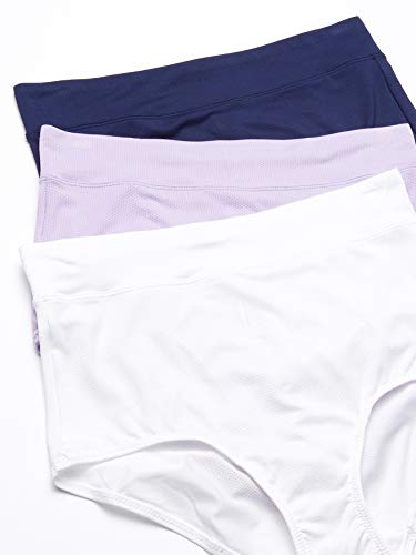 Warner's womens Blissful Benefits Breathable Moisture-wicking Microfiber Brief Rs4963w - color: Lavender Macaron/White/Navy Ink, size: X-Large