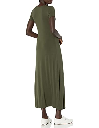 Amazon Essentials Women's Short-Sleeve Maxi Dress - color: Dark Olive, size: Large