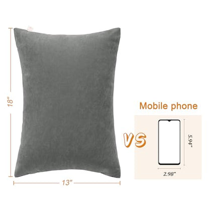 BEDSUM Plush Toddler Pillows, 13 x 18, Microfiber, 2 Pack, Dark Grey - color: Dark Grey, size: 13x18 inches