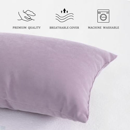 BEDSUM Plush Mini Pillows, 11 x 7, Microfiber, 2 Pack, Lavender - color: Lavender, size: 11x7 inches