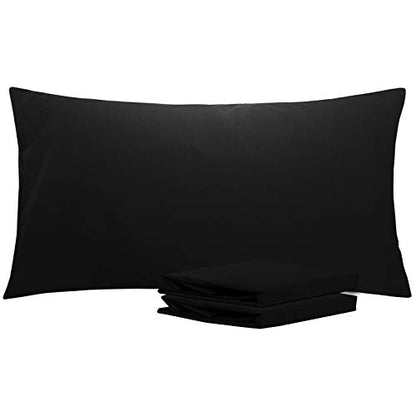 NTBAY Microfiber King Pillowcases, 2 Pack, 20 x 40, Black - color: Black, size: King (20" x 40")