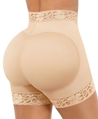 FeelinGirl Butt Lifter Panties Shapewear Tummy Control Body Shaper Shorts - color: Khaki, size: 3X-Large