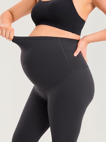 MOMANDA No Front Seam Maternity Leggings 28“ - color: Graphite Grey, size: XX-Large