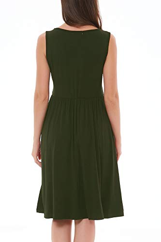 Smallshow Women's Sleeveless Nursing Dresses - color: Army Green, size: XX-Large