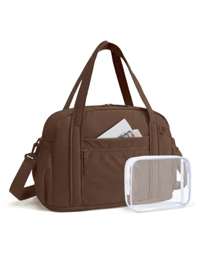 BAGSMART Expandable Personal Item Travel Bag, 2 Set Duffel Bag for Women - color: Chocolate